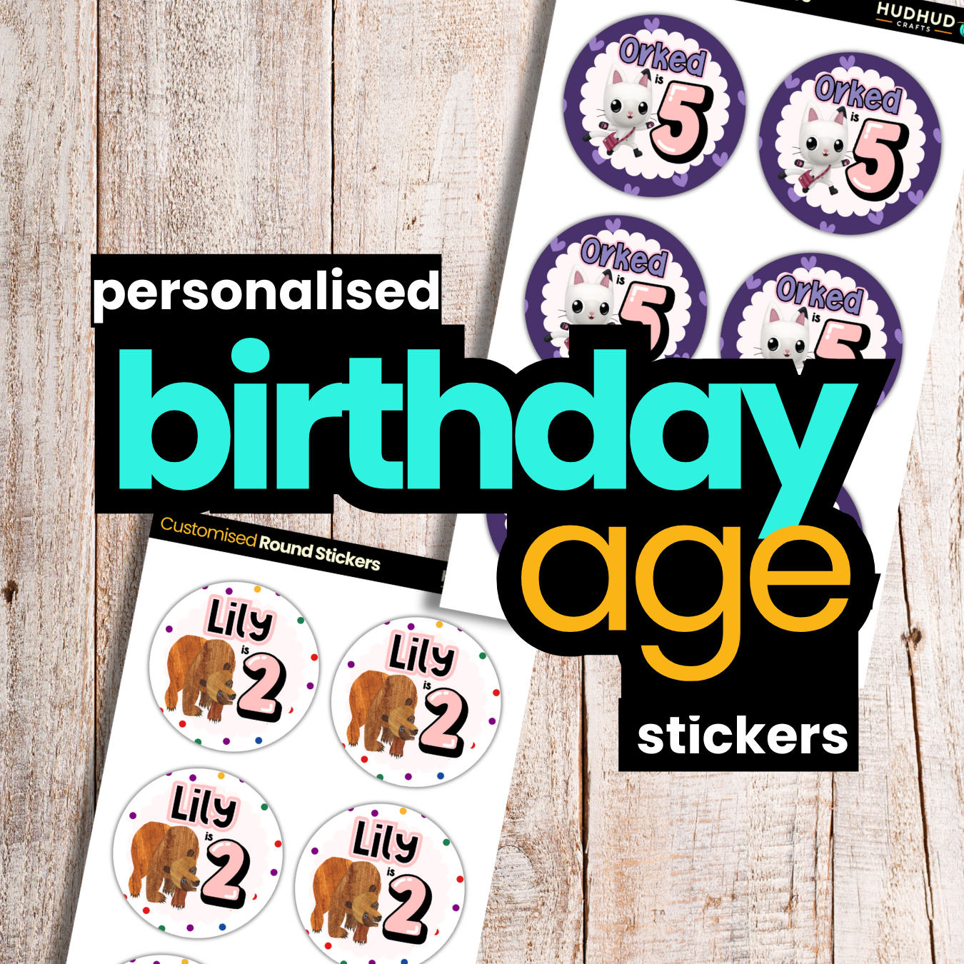 Personalised Birthday Age Stickers