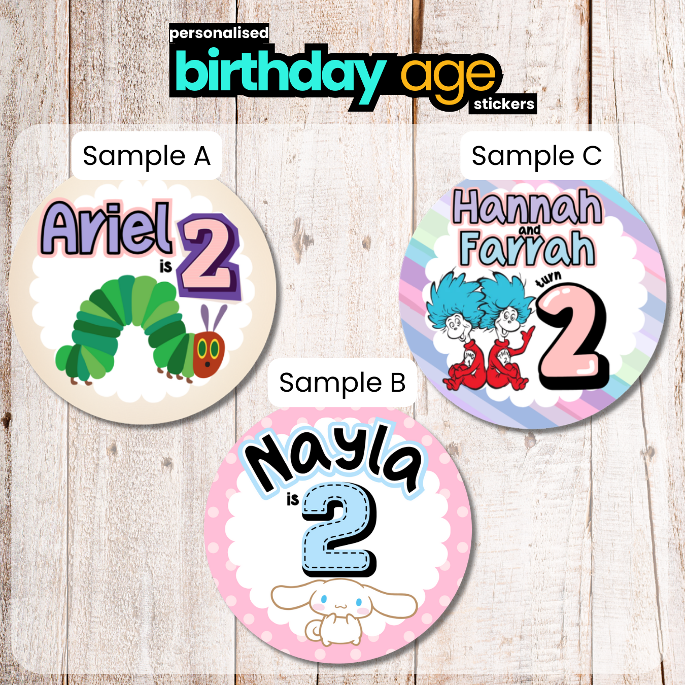 Personalised Birthday Age Stickers