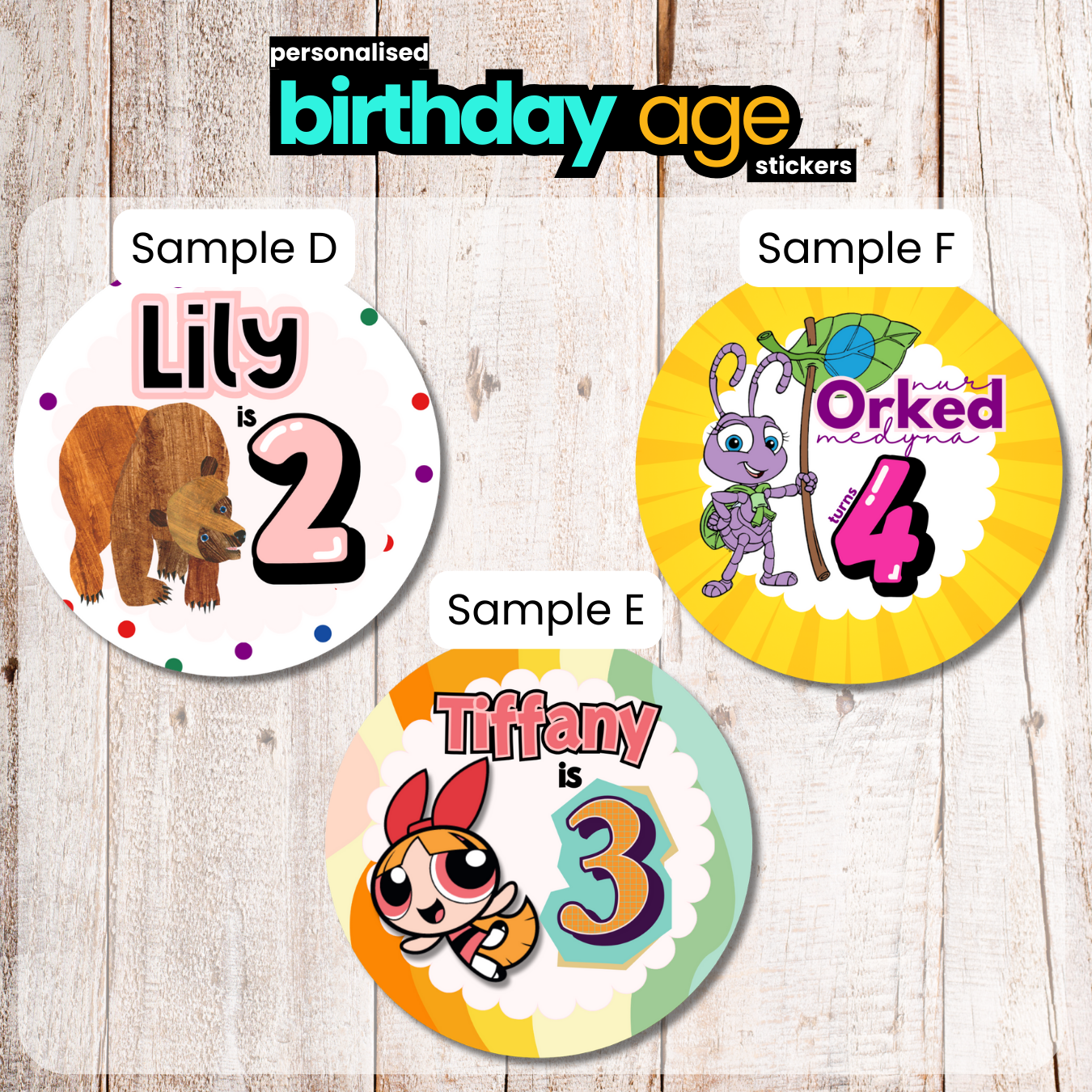 Personalised Birthday Age Stickers