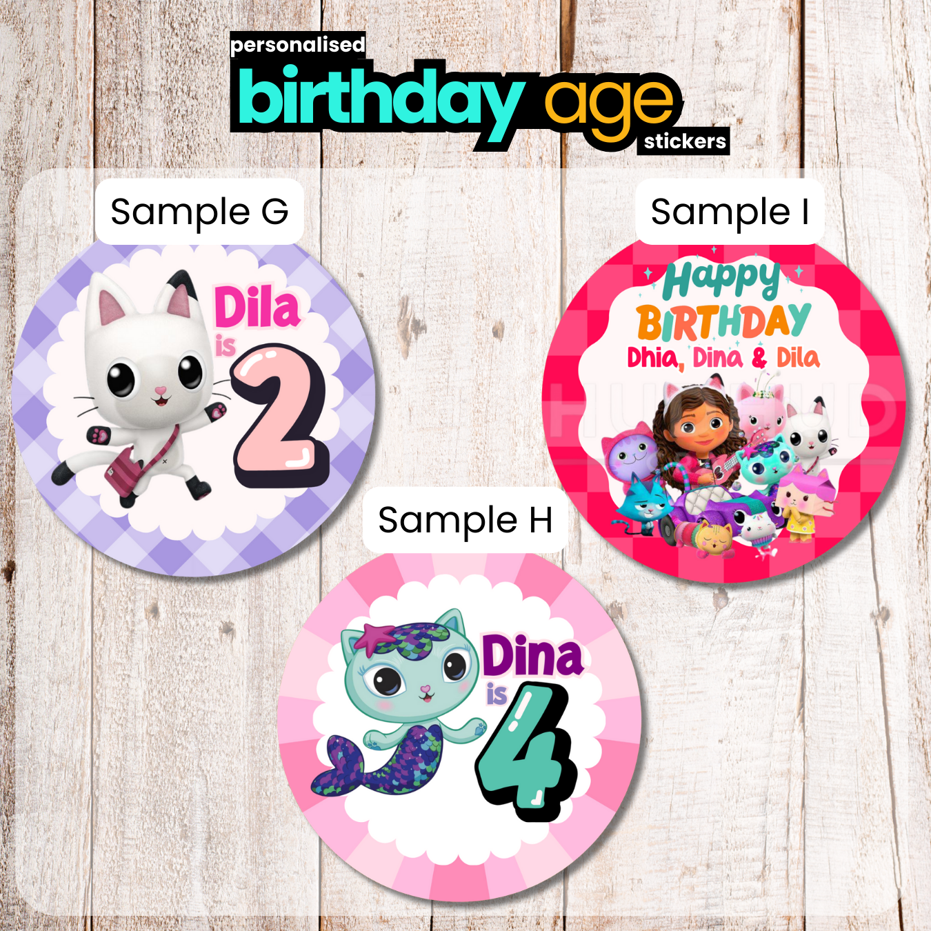 Personalised Birthday Age Stickers